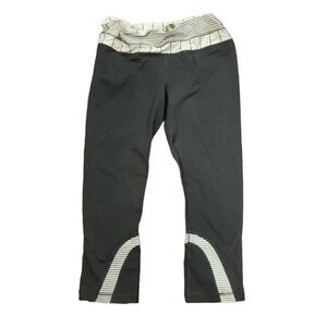 Lululemon Run Inspire Crop II Soot Light Hyper Stripe Angel Wing Gray Sz 6